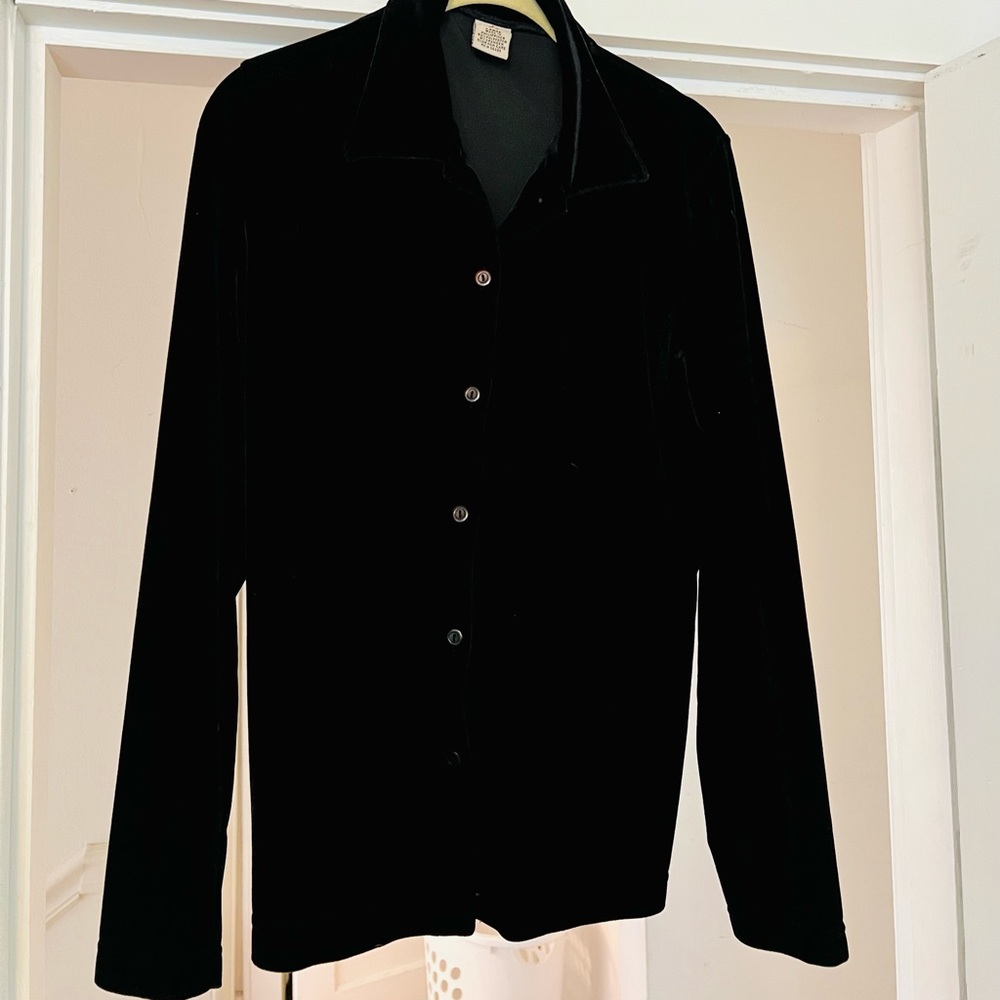 Velvet button up.